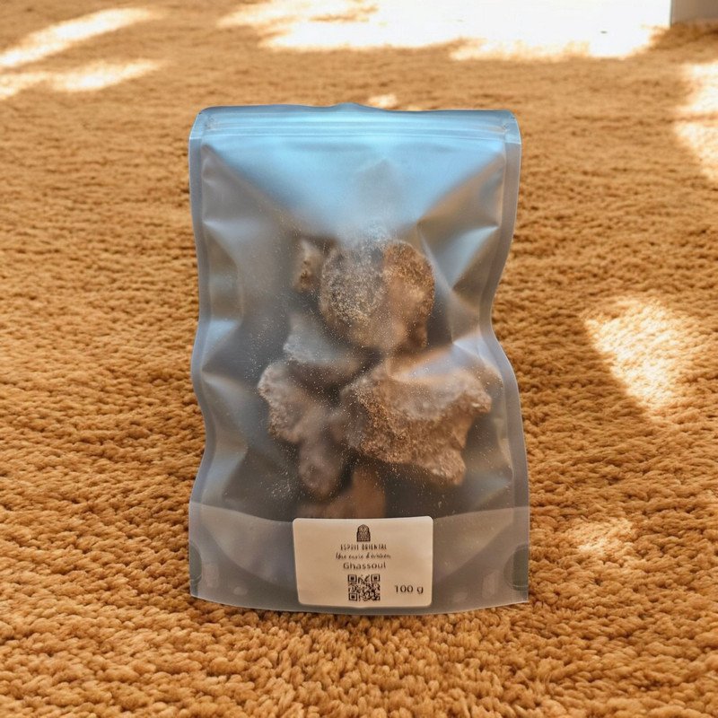 Ghassoul Marocain En Morceaux – Soin Naturel Purifiant, 100 G, Neuf